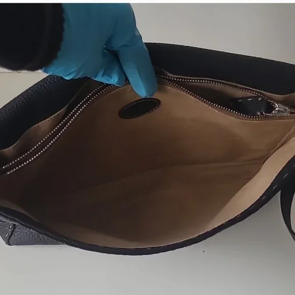 FENDI Black Leather Messenger Bag - Picture 13 of 16